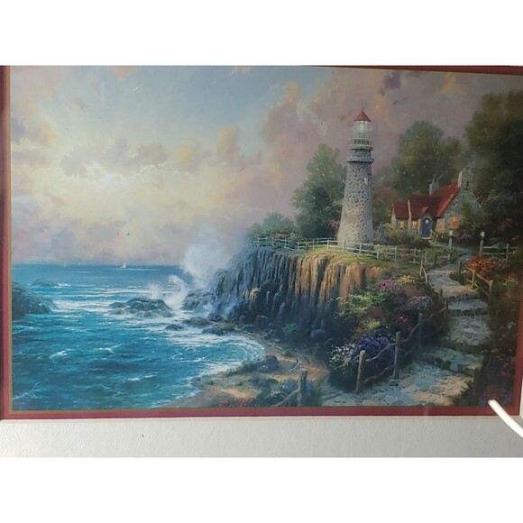 Framed Thomas Kinkade The Light Of Peace 14x10 frame 16x13 Authentic Print 1998 - Picture 1 of 16